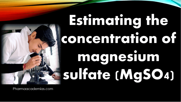 Estimating the concentration of magnesium sulfate (MgSO4)