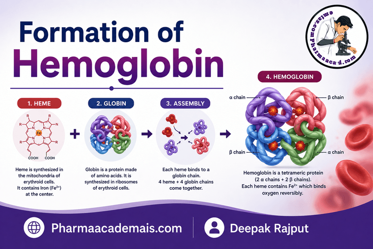 Formation of hemoglobin