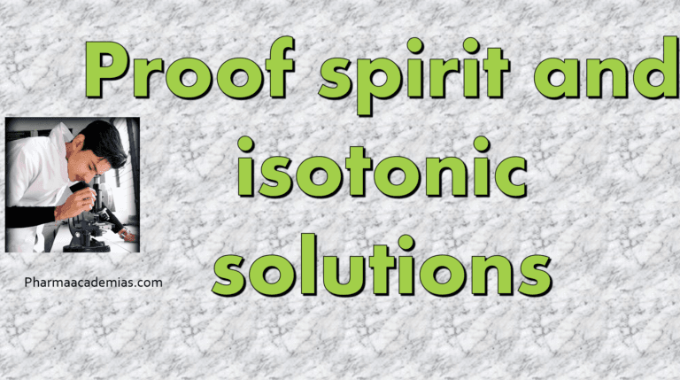 Proof spirit and isotonic solutions