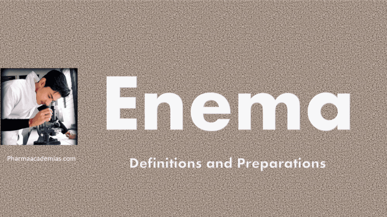 Definitions and preparations enema