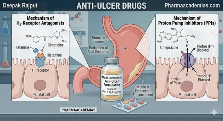 Anti Ulcer Drugs: Definition, Classification, Uses, Indications etc