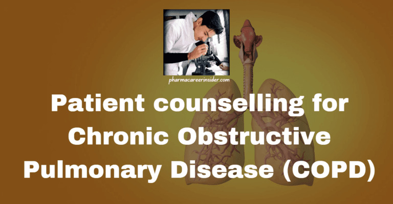 Patient counselling for Chronic Obstructive Pulmonary Disease (COPD)