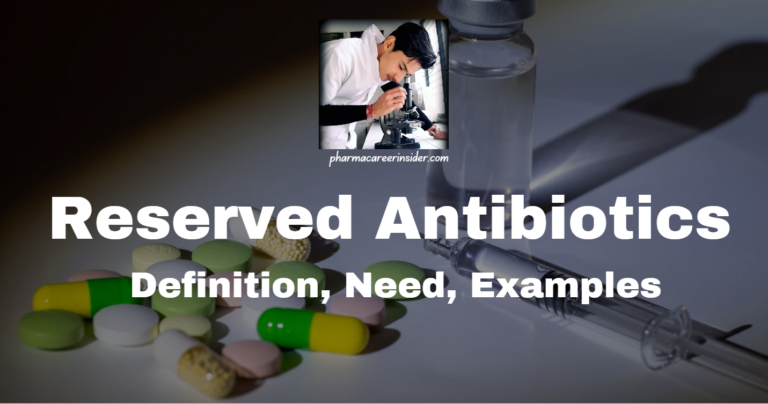 Reserved Antibiotics: Definition, Need, Examples