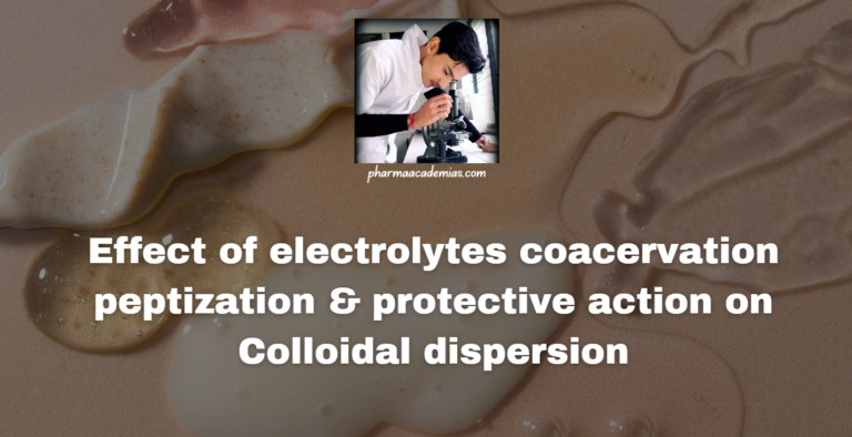 Effect of electrolytes, coacervation, peptization & protective action on Colloidal dispersion
