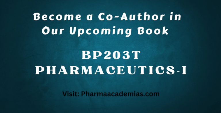 Your Knowledge, Your Book – Publish BP203T Pharmaceutics-I