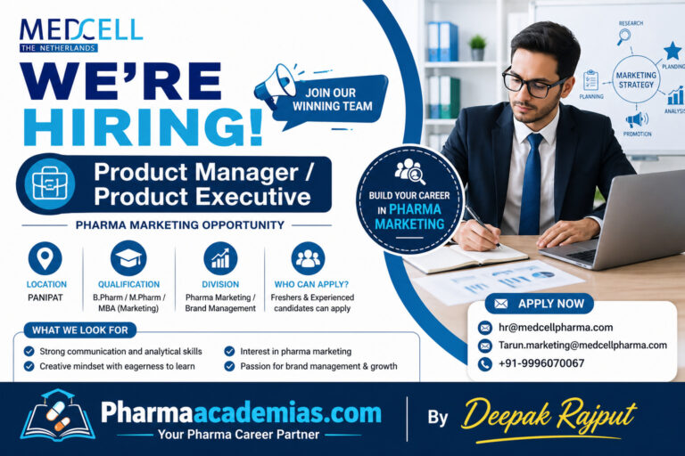 Career Opportunity for Pharmacy graduates