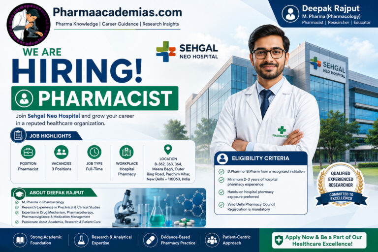 Urgent Hiring for Pharmacists