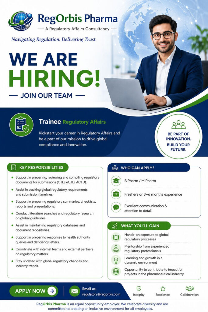 Trainee Regulatory Affairs Job