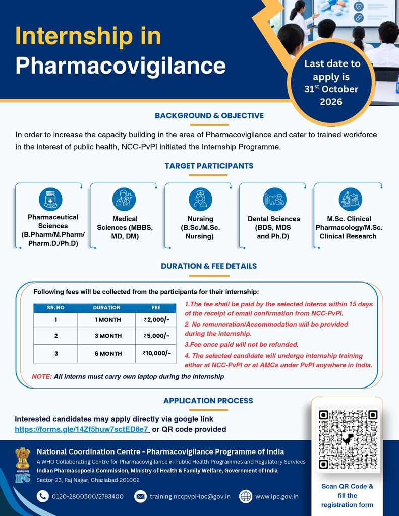 Internship in Pharmacovigilance 2026